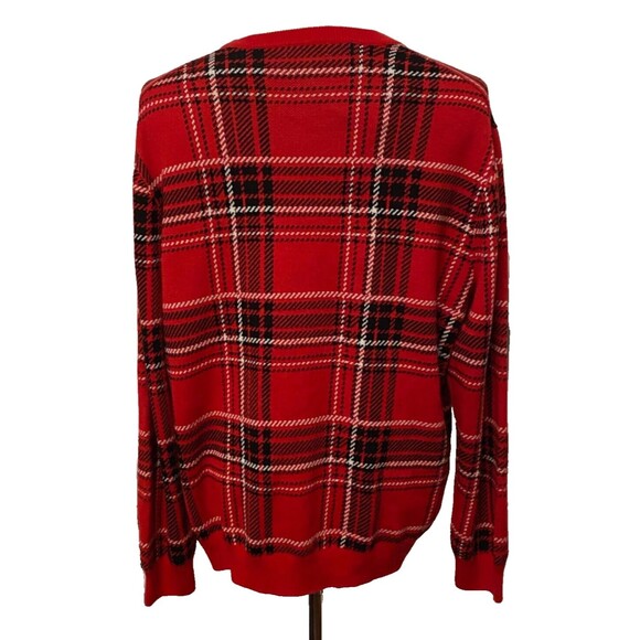 NWT CHARTER CLUB Mens XL Crew Neck Sweater Red Plaid Holiday Christmas Pullover - Picture 4 of 8